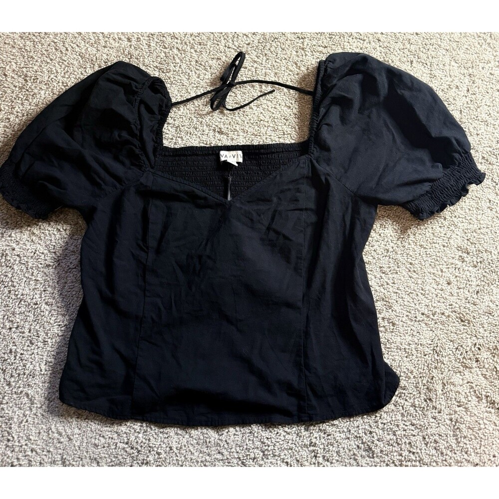 Ava & Viv Short Sleeve Cropped Top Size 1X Black NWT